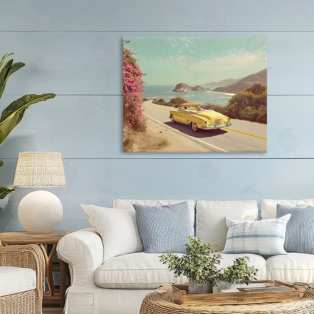 Franklyn Gregory Vintage Yellow Ride Stretched Canvas on Wall
