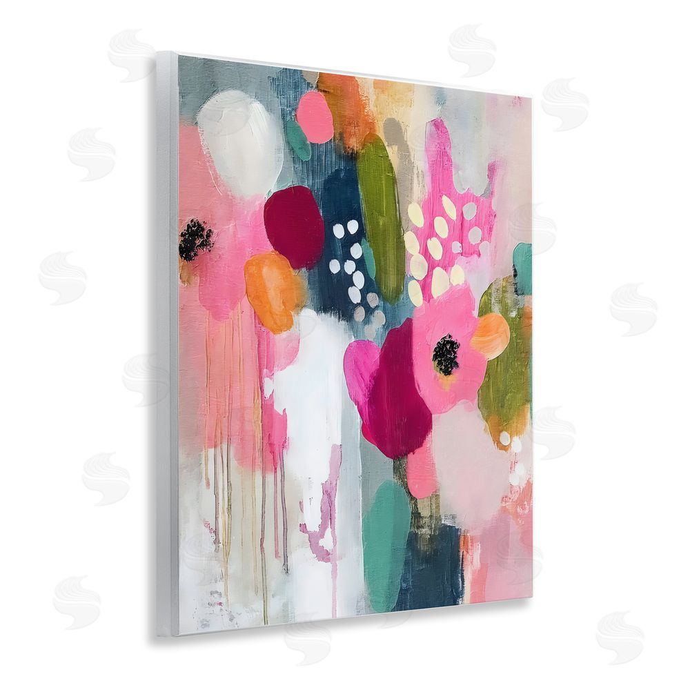 Riley B Paint Drip Blooms Cascade Wall Plaque Home Decor Art Print