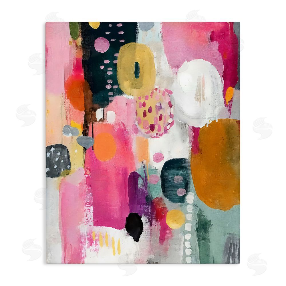 Riley B Abstract Blooms Cascade Stretched Canvas Wall Art Print