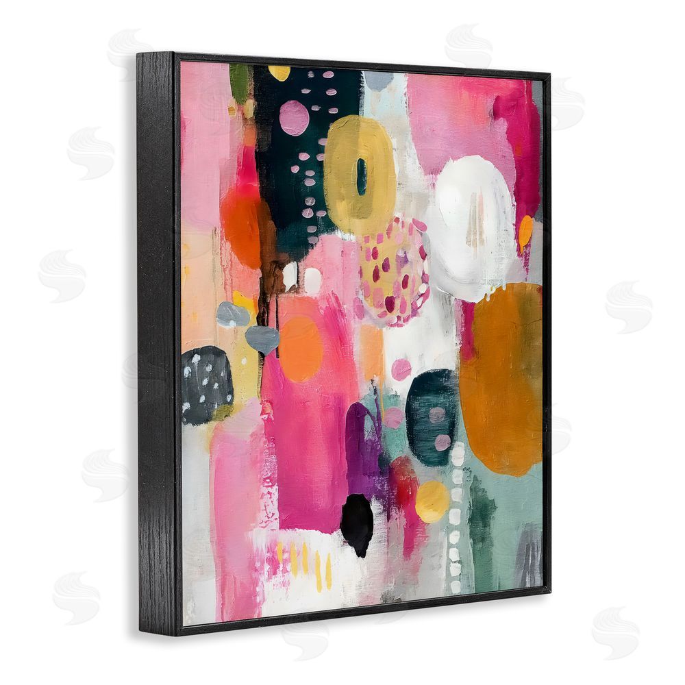 Riley B Abstract Blooms Cascade Black Framed Giclee Wall Art Print