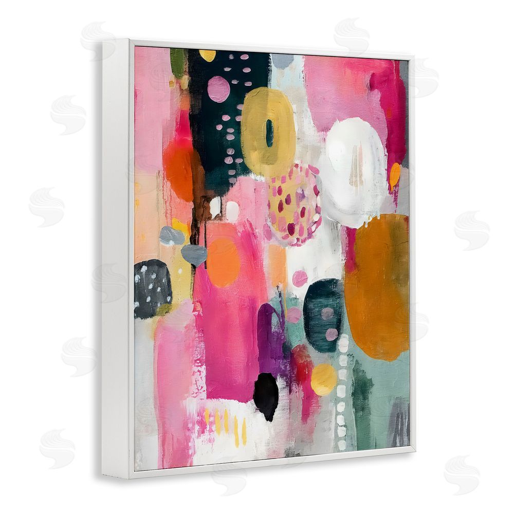 Riley B Abstract Blooms Cascade White Framed Giclee Wall Art Print
