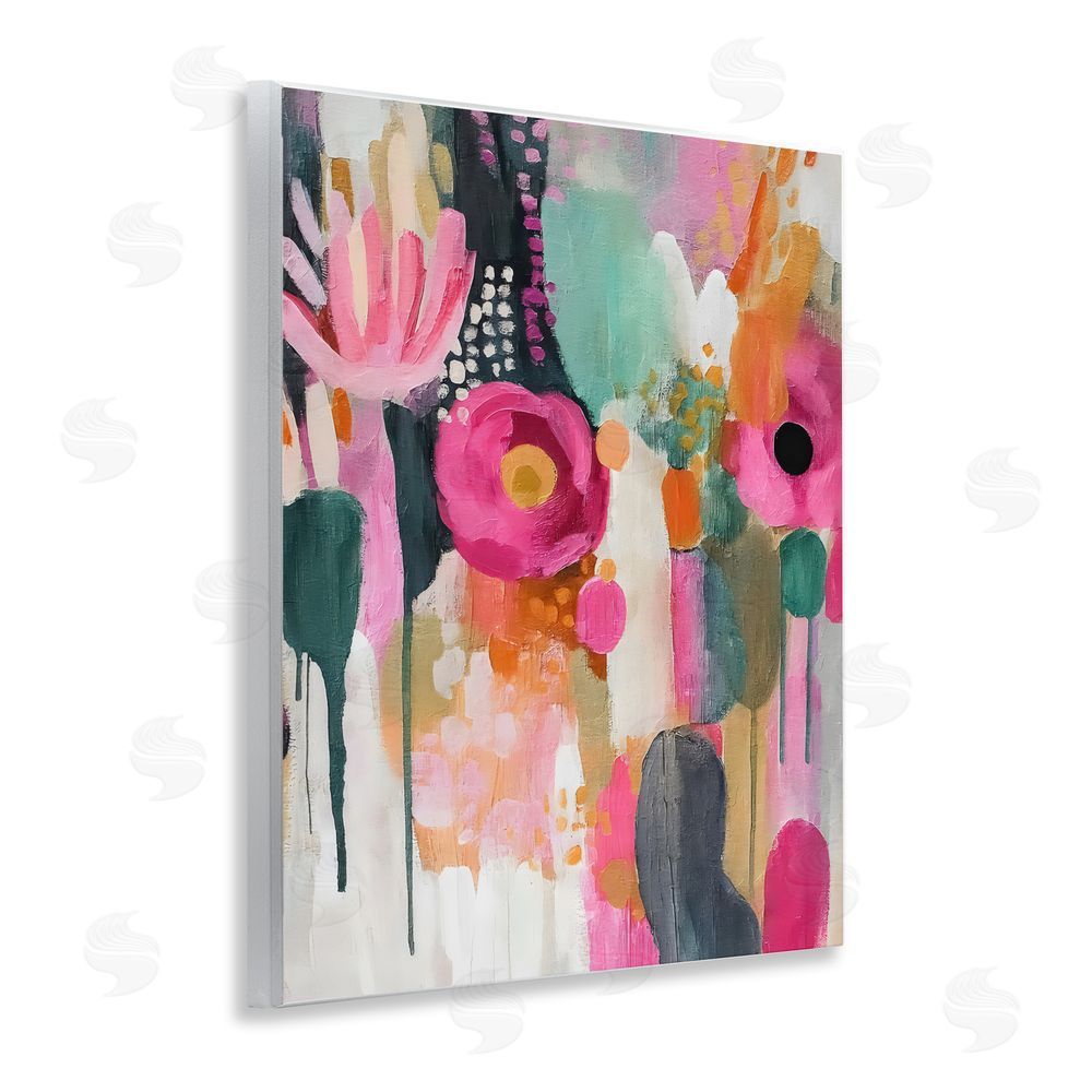 Riley B Dripping Blooms Cascade Wall Plaque with Fixed Lithograph Print