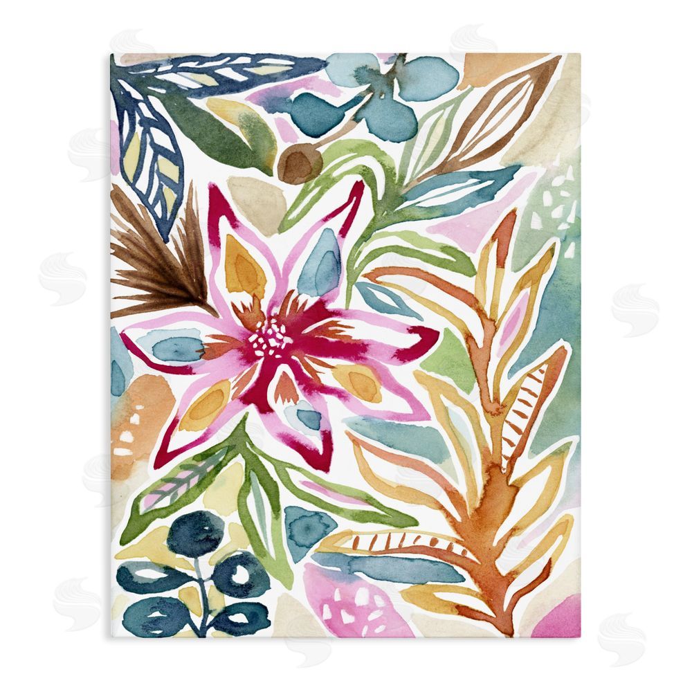 Lisa Nohren Vibrant Garden Impressions Stretched Canvas Wall Art Print