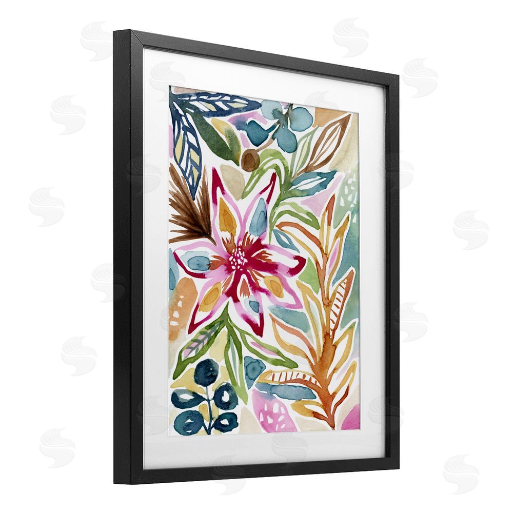 Lisa Nohren Vibrant Garden Impressions Black Framed Print Under Glass with White Mat Wall Art