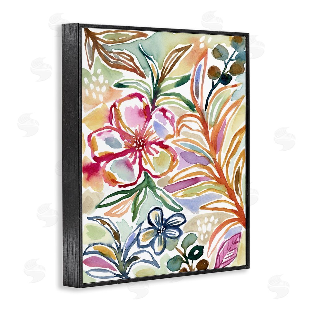 Lisa Nohren Colorful Garden Impressions Black Framed Giclee Wall Art Print