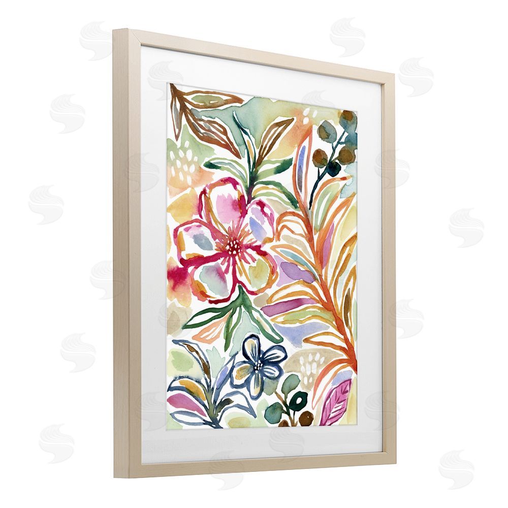 Lisa Nohren Colorful Garden Impressions Brown Framed Print Under Glass Wall Art