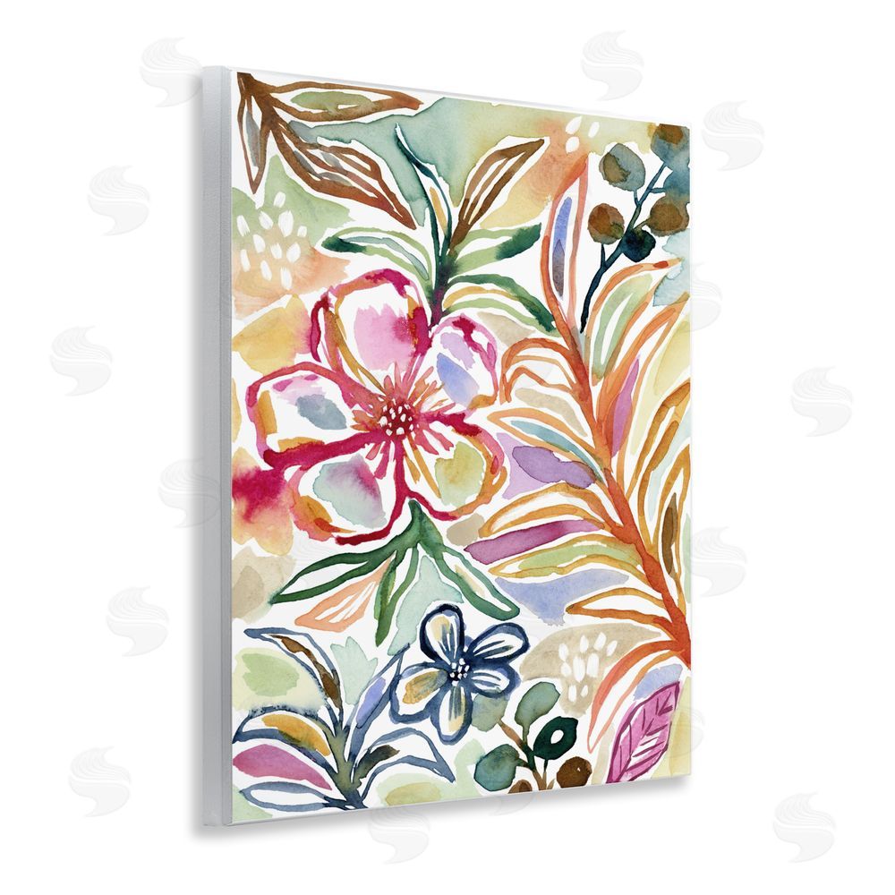 Lisa Nohren Colorful Garden Impressions Wall Plaque with Fixed Lithograph Print