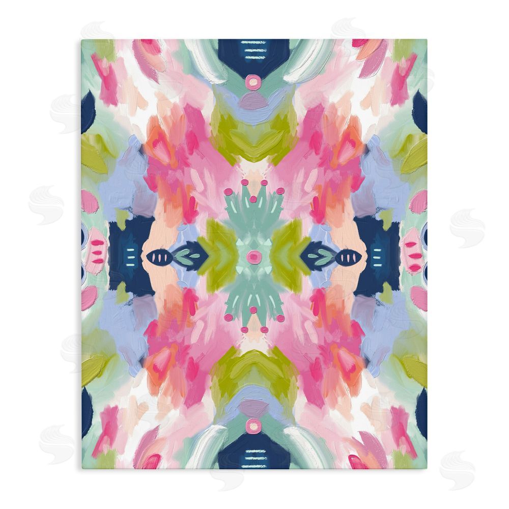 Lisa Nohren Kaleidoscopic Floral Mandala Stretched Canvas Wall Art