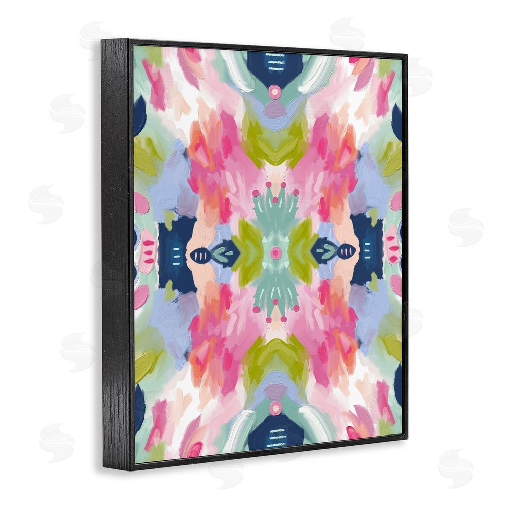 Lisa Nohren Kaleidoscopic Floral Mandala Black Framed Giclee Wall Art