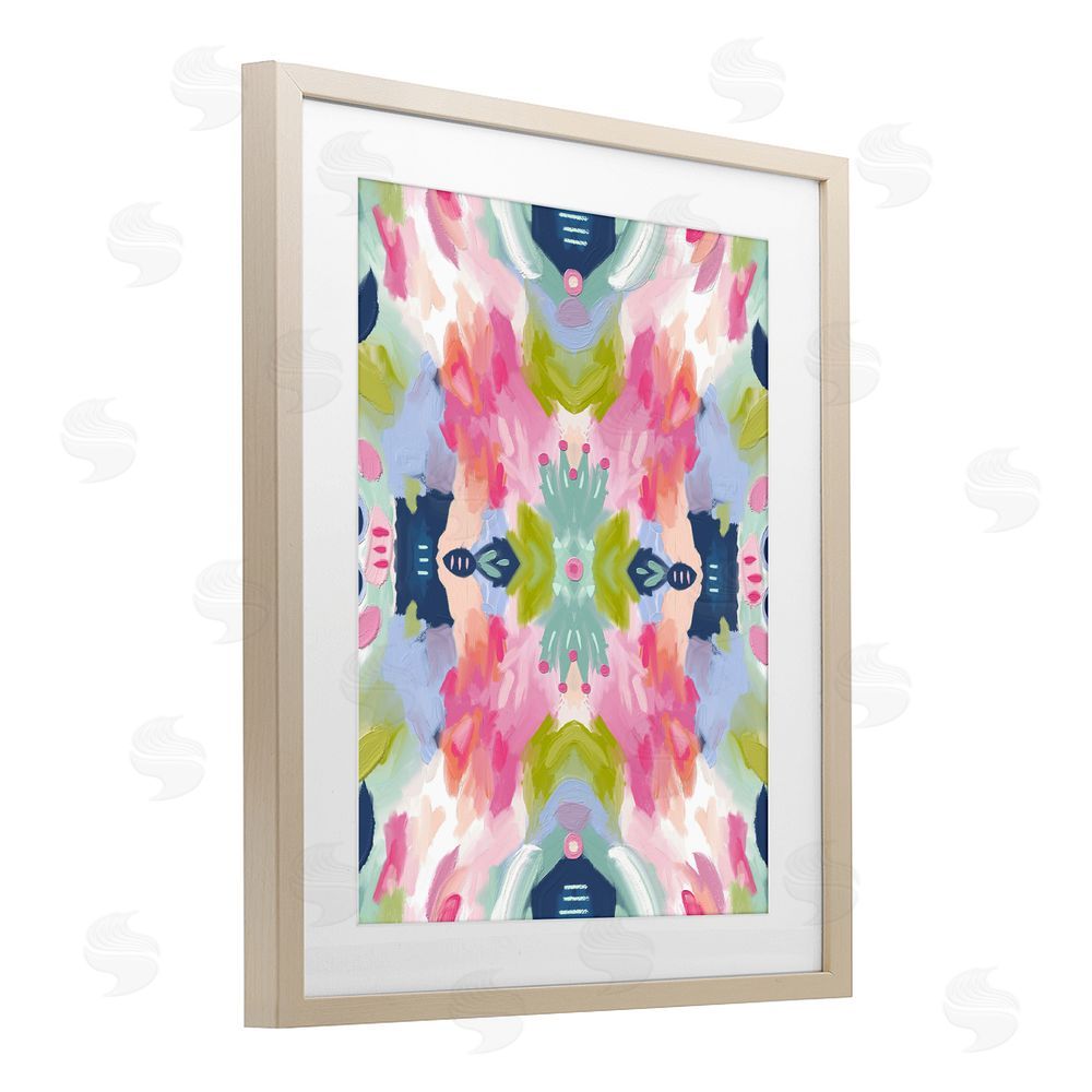 Lisa Nohren Kaleidoscopic Floral Mandala Brown Framed Print Under Glass Wall Art