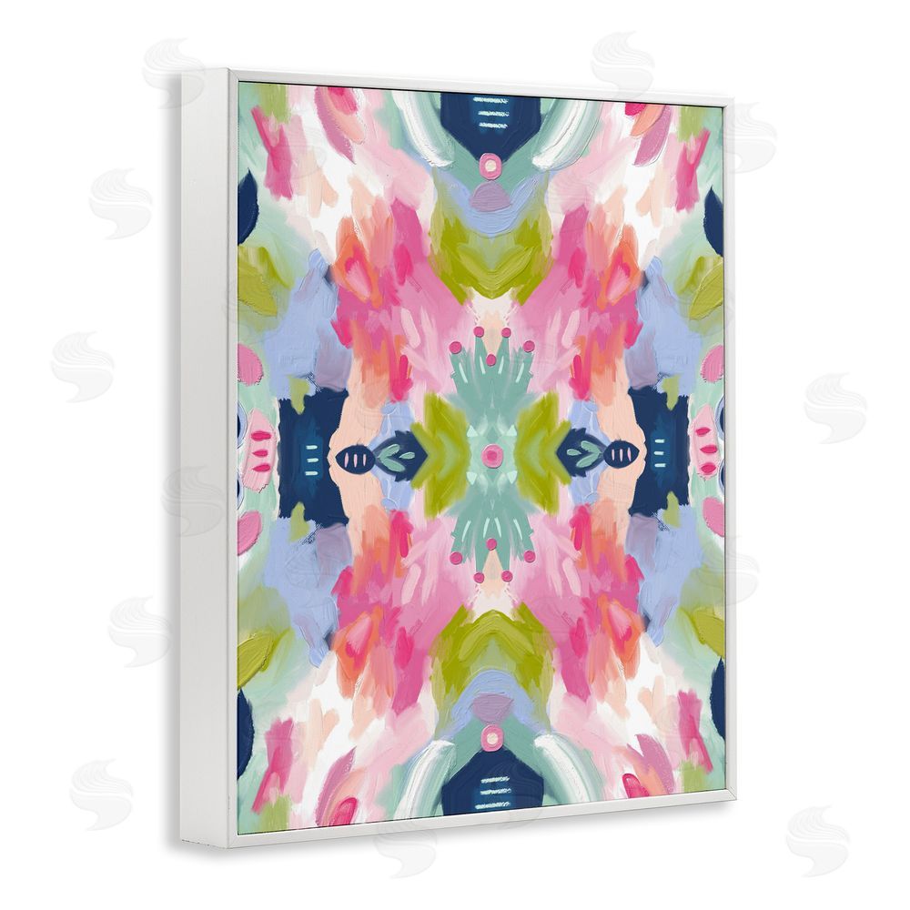 Lisa Nohren Kaleidoscopic Floral Mandala White Framed Giclee Wall Art