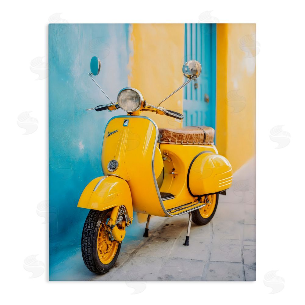 Franklyn Gregory Sunny Ride Vintage Moped Stretched Canvas Wall Art Print