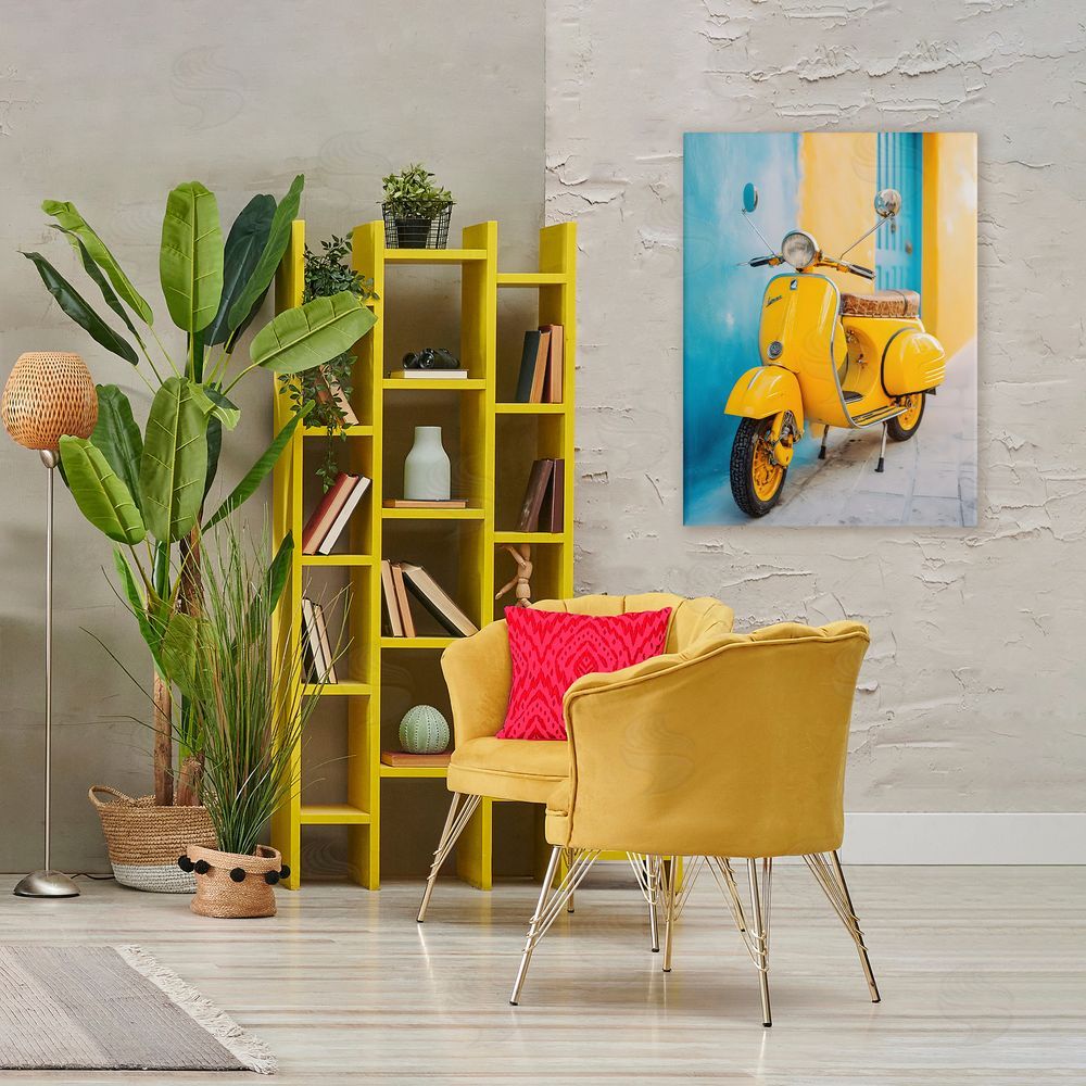 Franklyn Gregory Sunny Ride Vintage Moped Stretched Canvas on Wall