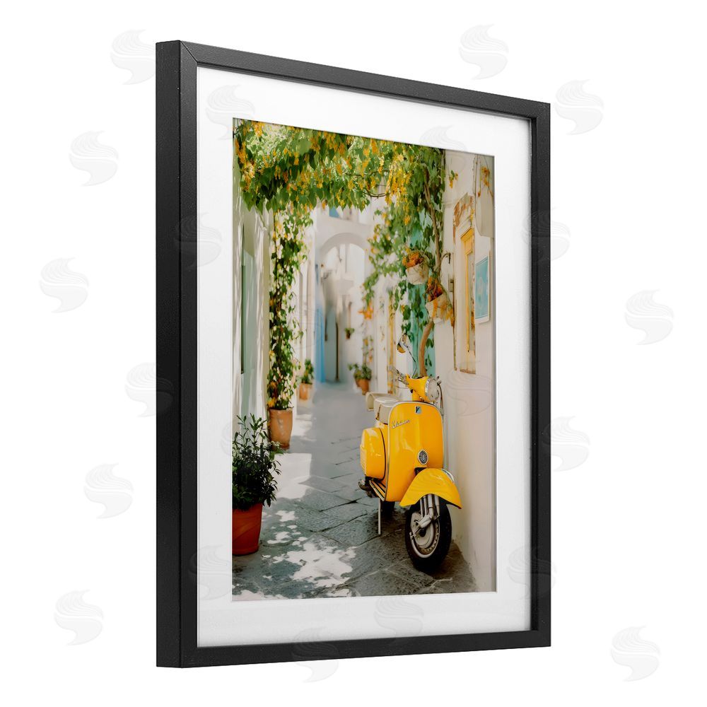 Franklyn Gregory Vacation Ride Through Alley Black Framed Print Under Glass with White Mat Wall Art