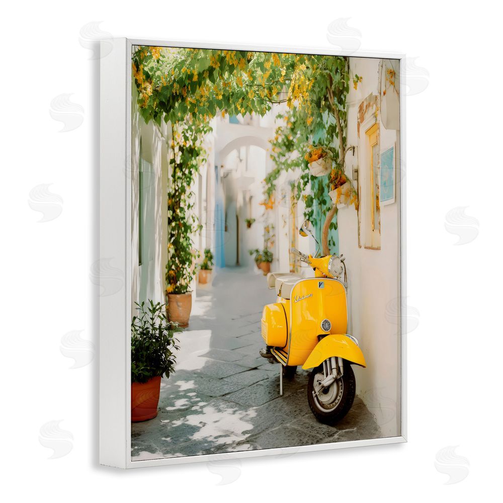 Franklyn Gregory Vacation Ride Through Alley White Framed Giclee Wall Art Print
