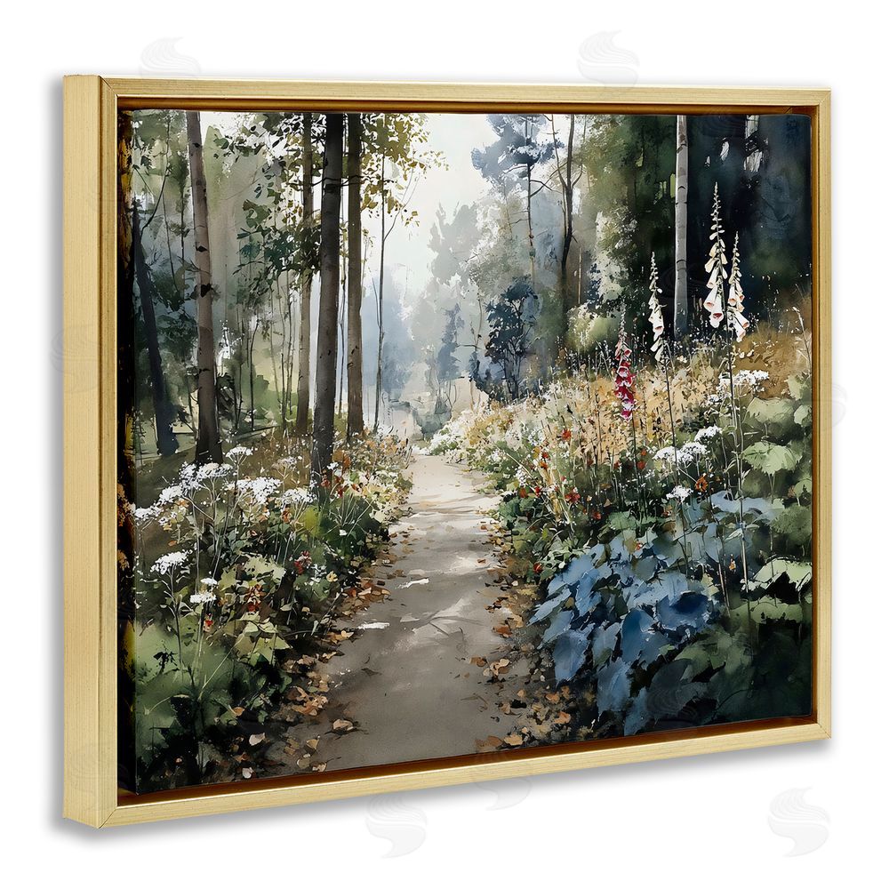 Franklyn Gregory Foliage Forest at Dusk Gold Floating Framed Canvas Wall Art