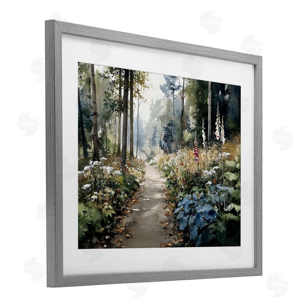 Franklyn Gregory Foliage Forest at Dusk Gray Framed Print Under Glass Wall Art