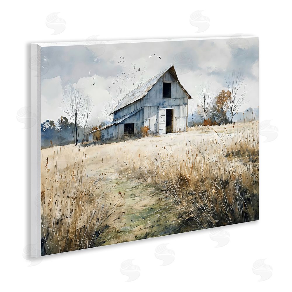 Franklyn Gregory Old Blue Barn in Farmland Wall Plaque Home Decor Art Print
