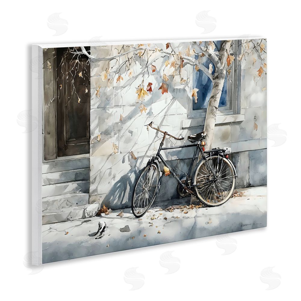 Franklyn Gregory Autumn Ride on Quiet Street Wall Plaque Art Print with White Foil Wrap