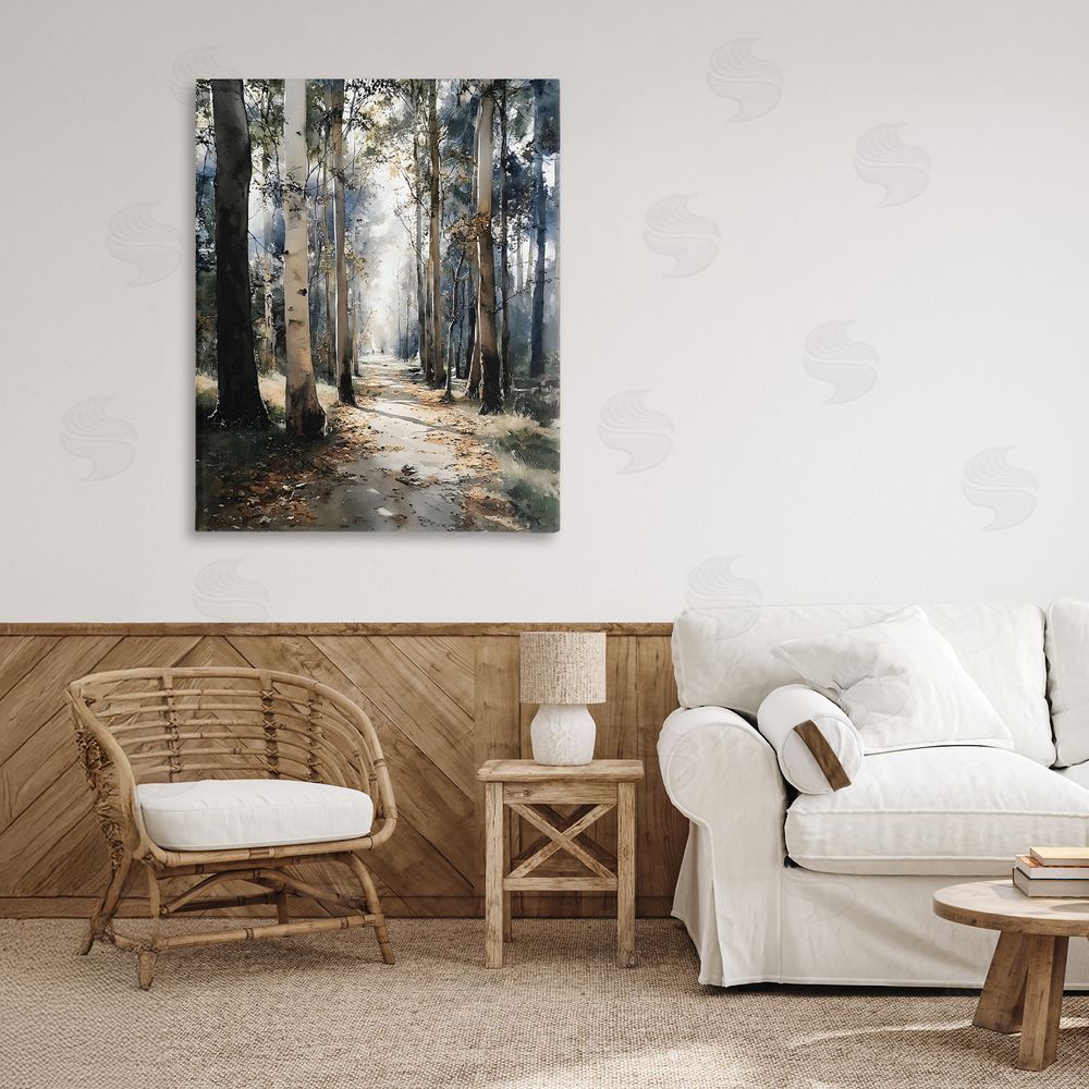 Franklyn Gregory Path in Autumn Light Stretched Canvas Wall Art in Room