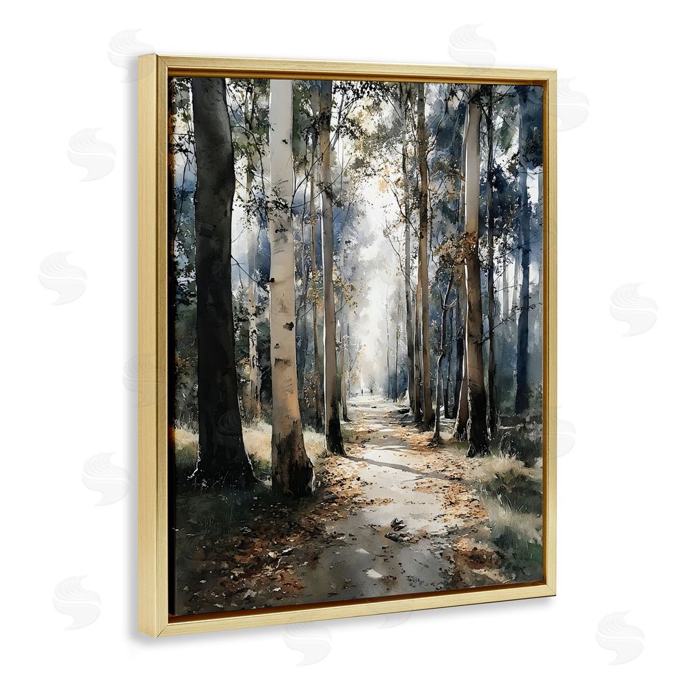 Franklyn Gregory Path in Autumn Light Gold Floating Framed Canvas Wall Art