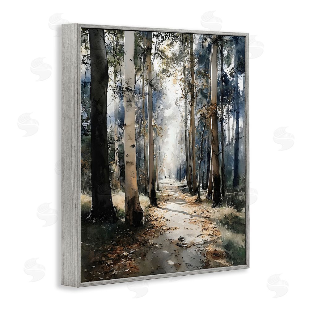 Franklyn Gregory Path in Autumn Light Gray Framed Giclee Wall Art