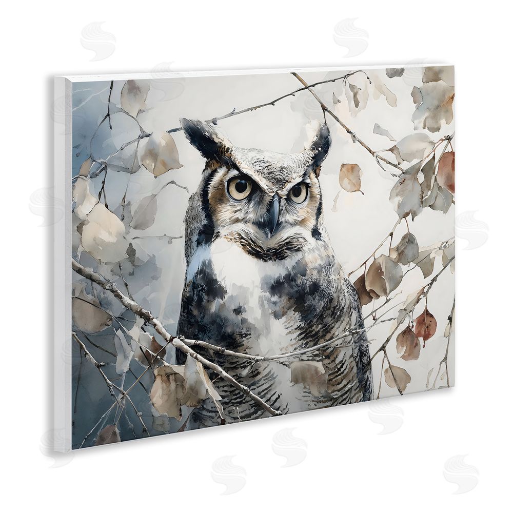 Franklyn Gregory Horned Owl Perched Wall Plaque Home Decor Art Print