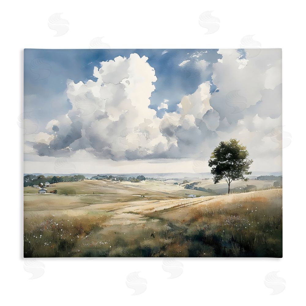 Franklyn Gregory Pretty Hills with Solitary Tree Stretched Canvas Wall Art