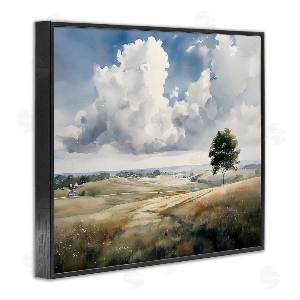 Franklyn Gregory Pretty Hills with Solitary Tree Black Framed Giclee Wall Art