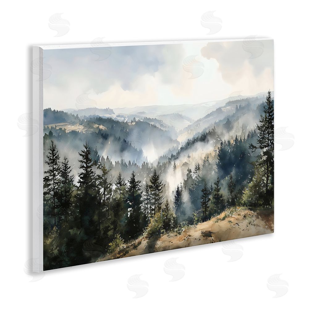 Franklyn Gregory Misty Tree Tops Vista Wall Plaque Home Decor Art Print