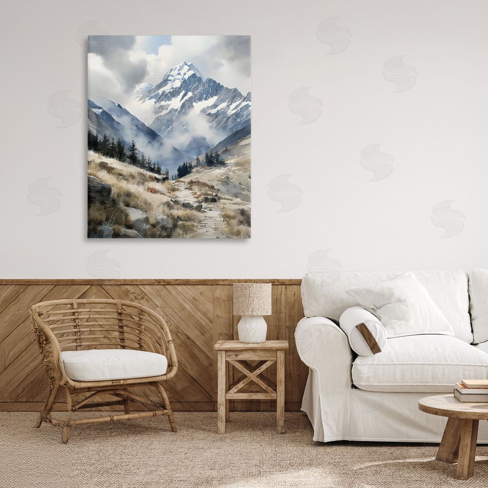 Franklyn Gregory Snow Caps Mountain Peaks Stretched Canvas on Wall