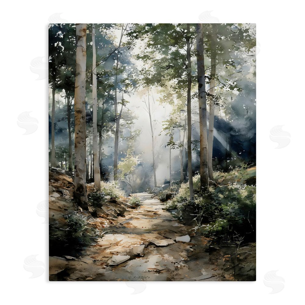 Franklyn Gregory Through The Woods Pathway Stretched Canvas Wall Art Print
