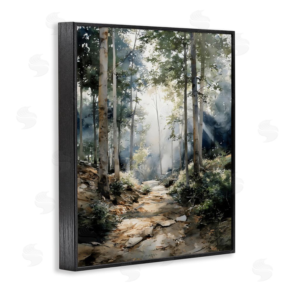 Franklyn Gregory Through The Woods Pathway Black Framed Giclee Wall Art Print