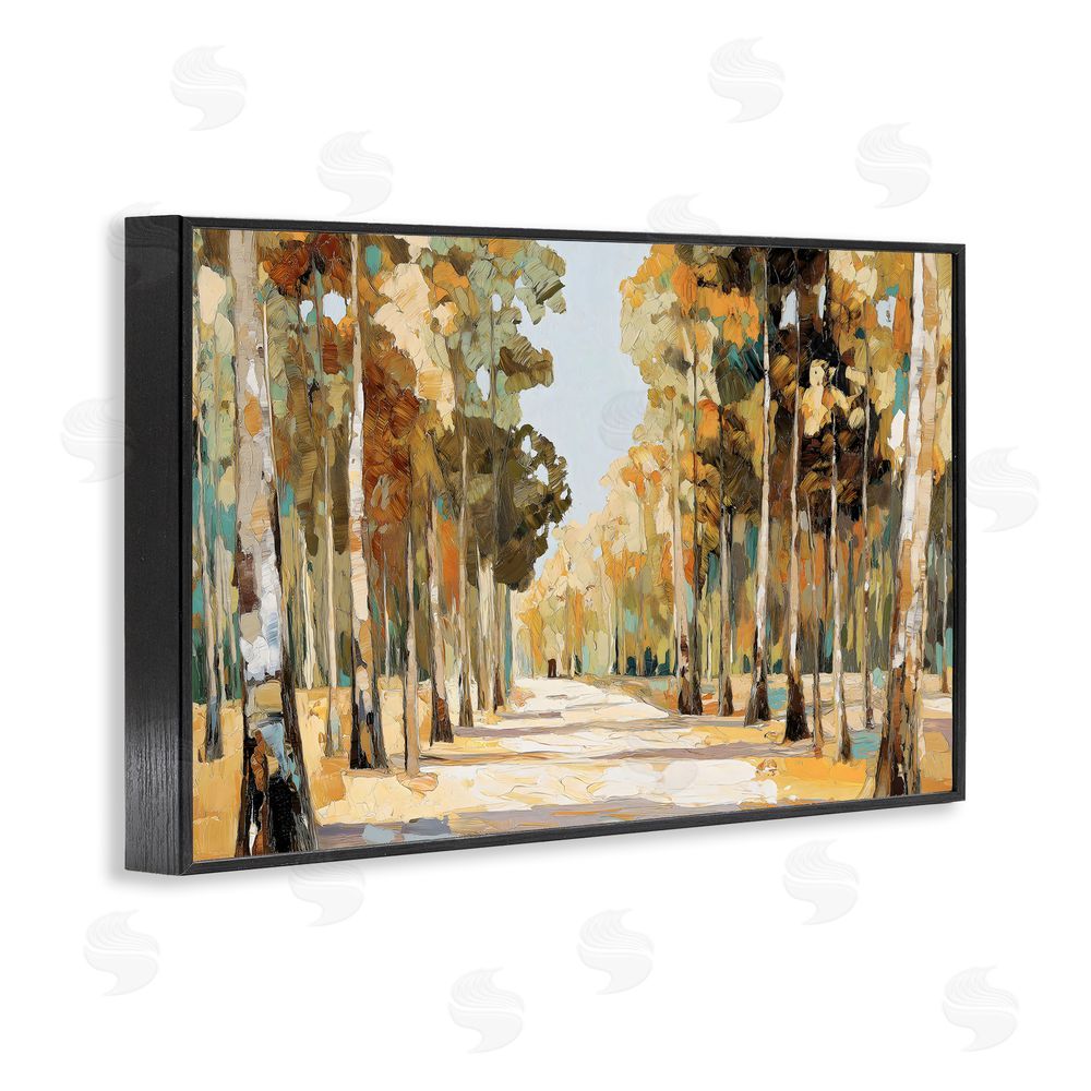 Gina Kelly Modern Impressionist Fall Forest Black Framed Giclee Wall Art