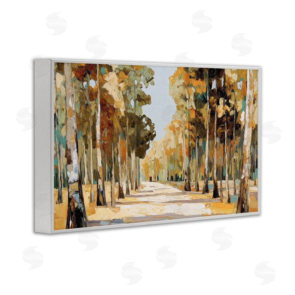 Gina Kelly Modern Impressionist Fall Forest White Framed Giclee Wall Art
