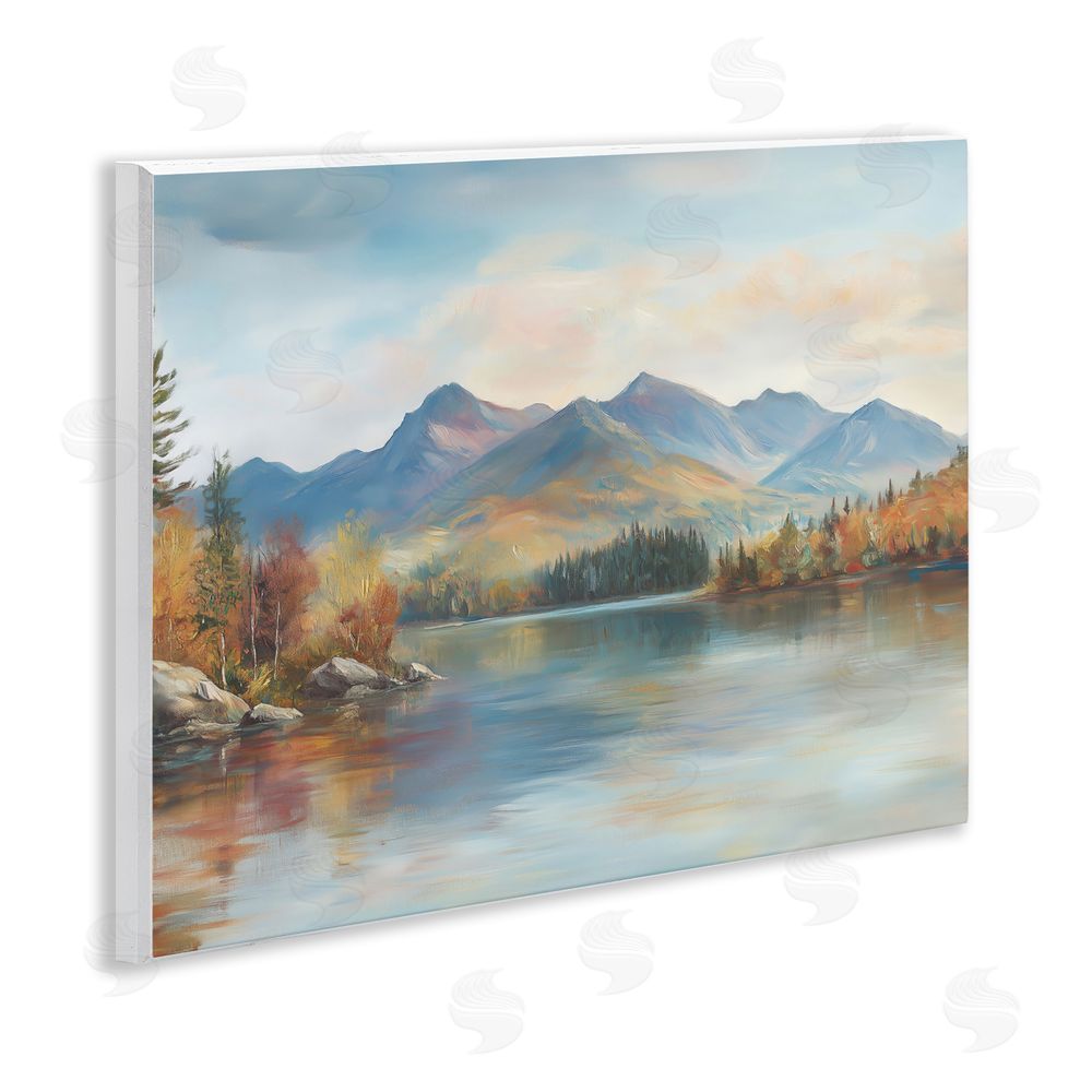 LSR Design Studio Rustic Lake Landscape in Fall Wall Plaque Printed Art