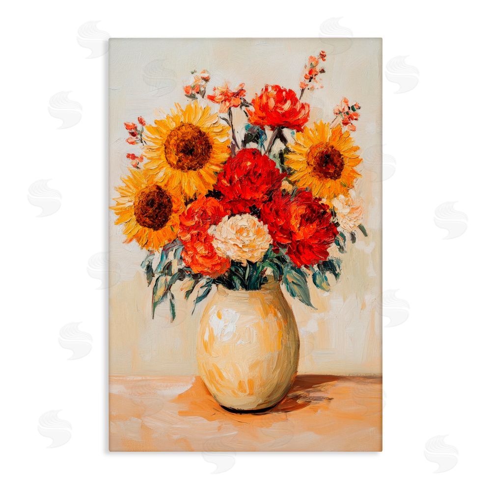 Petal Prints Design Charming Bouquet of Fall Stretched Canvas Wall Art Print