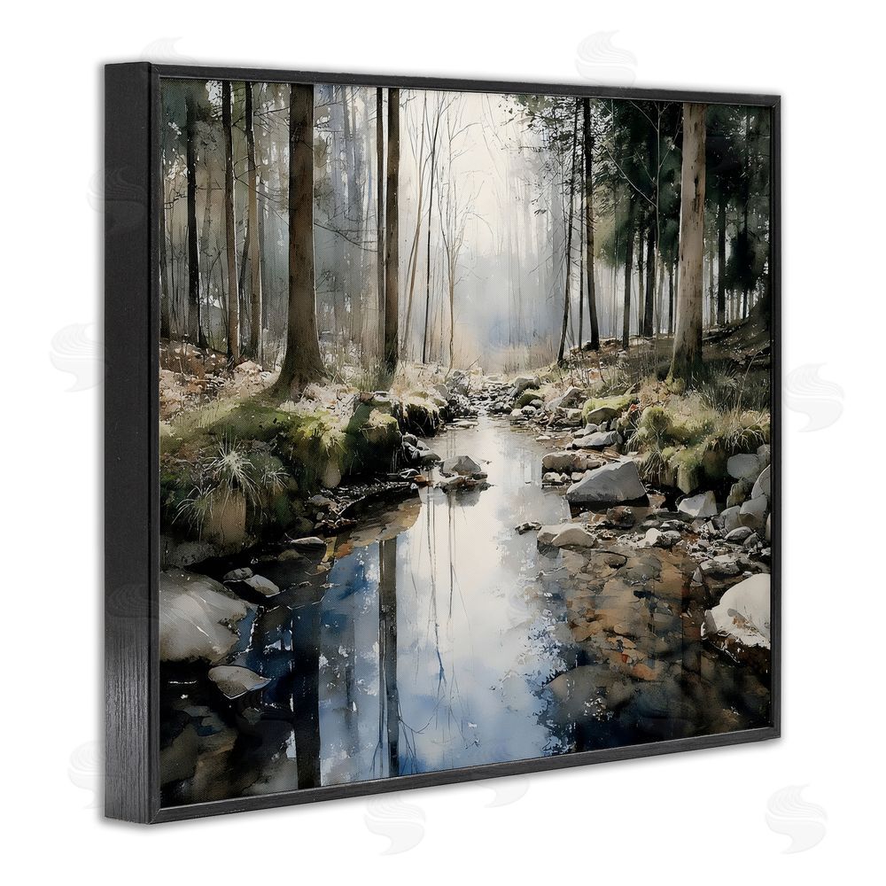 Franklyn Gregory Rock Creek in Morning Mist Black Framed Giclee Wall Art