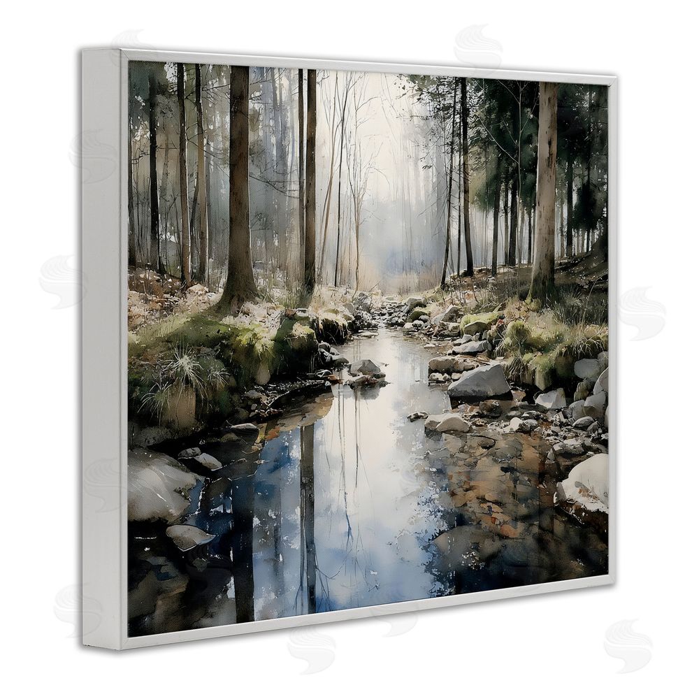 Franklyn Gregory Rock Creek in Morning Mist White Framed Giclee Wall Art