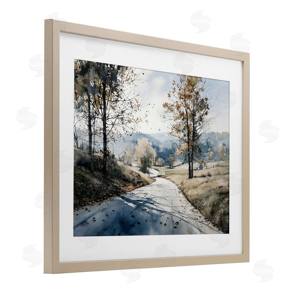 Franklyn Gregory Country Road in Autumn Brown Framed Print Under Glass Wall Art