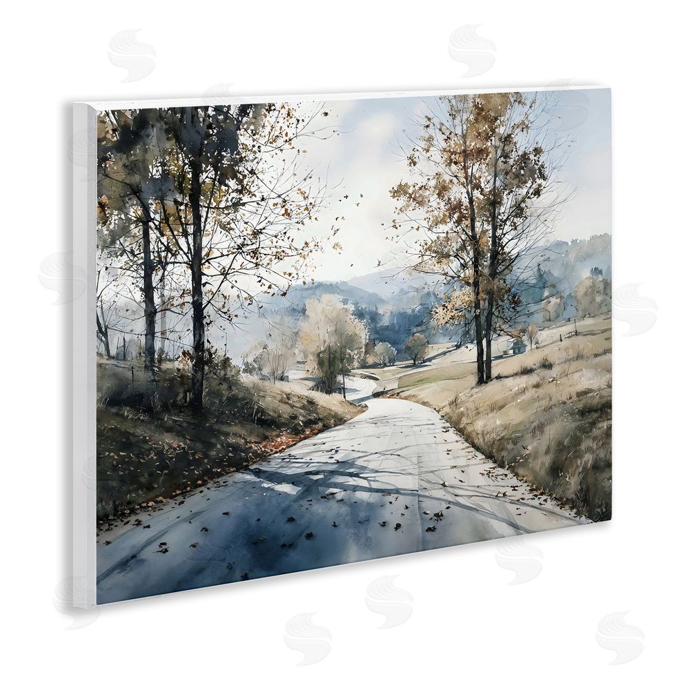 Franklyn Gregory Country Road in Autumn Wall Plaque with Fixed Lithograph Print