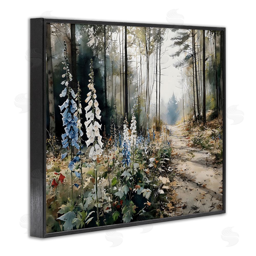 Franklyn Gregory Foxglove Path Sunlit Woods Black Framed Giclee Wall Art