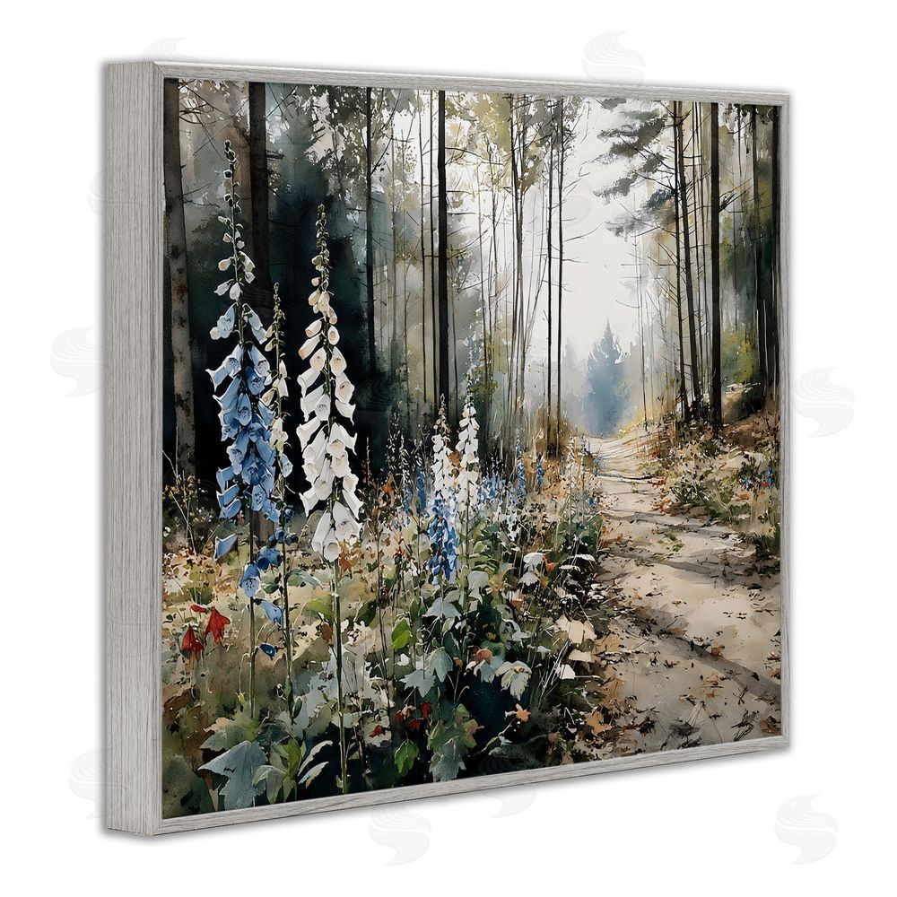 Franklyn Gregory Foxglove Path Sunlit Woods Gray Framed Giclee Wall Art