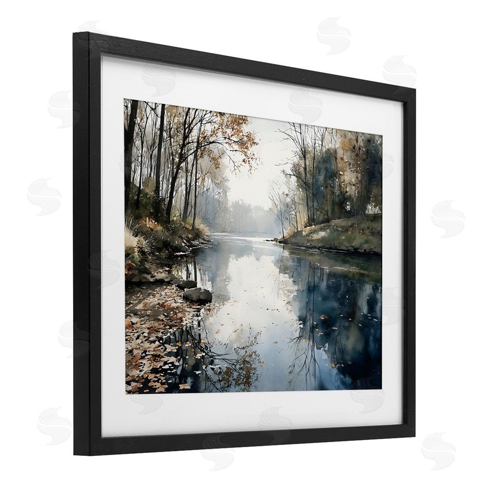 Franklyn Gregory Fall Lake Reflection Black Framed Print Under Glass Wall Art