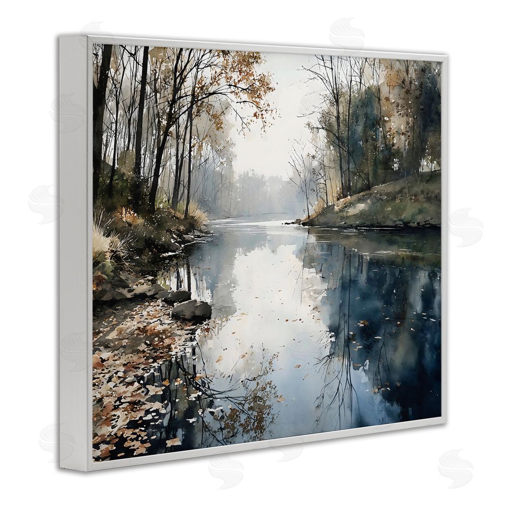 Franklyn Gregory Fall Lake Reflection White Framed Giclee Wall Art
