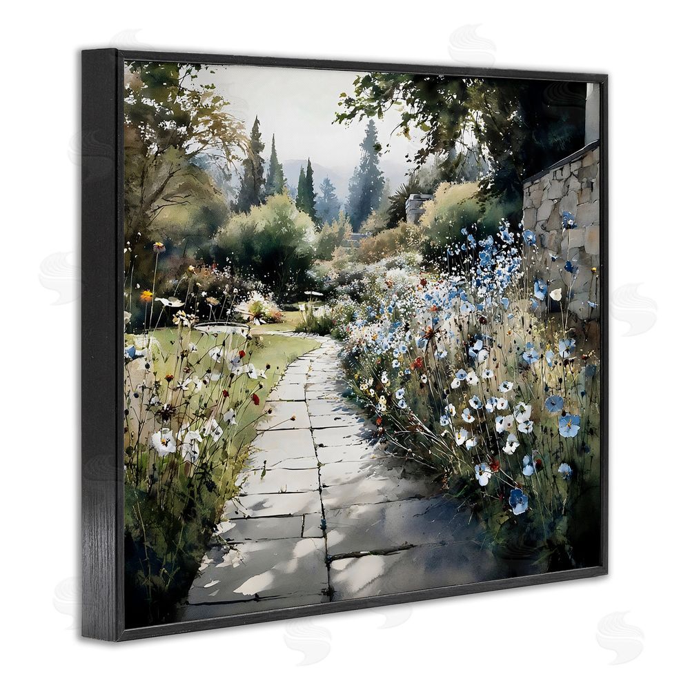 Franklyn Gregory Garden Pathway in Summer Light Black Framed Giclee Wall Art