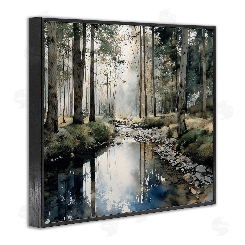 Franklyn Gregory Woodland Wonder Creek Black Framed Giclee Wall Art Print