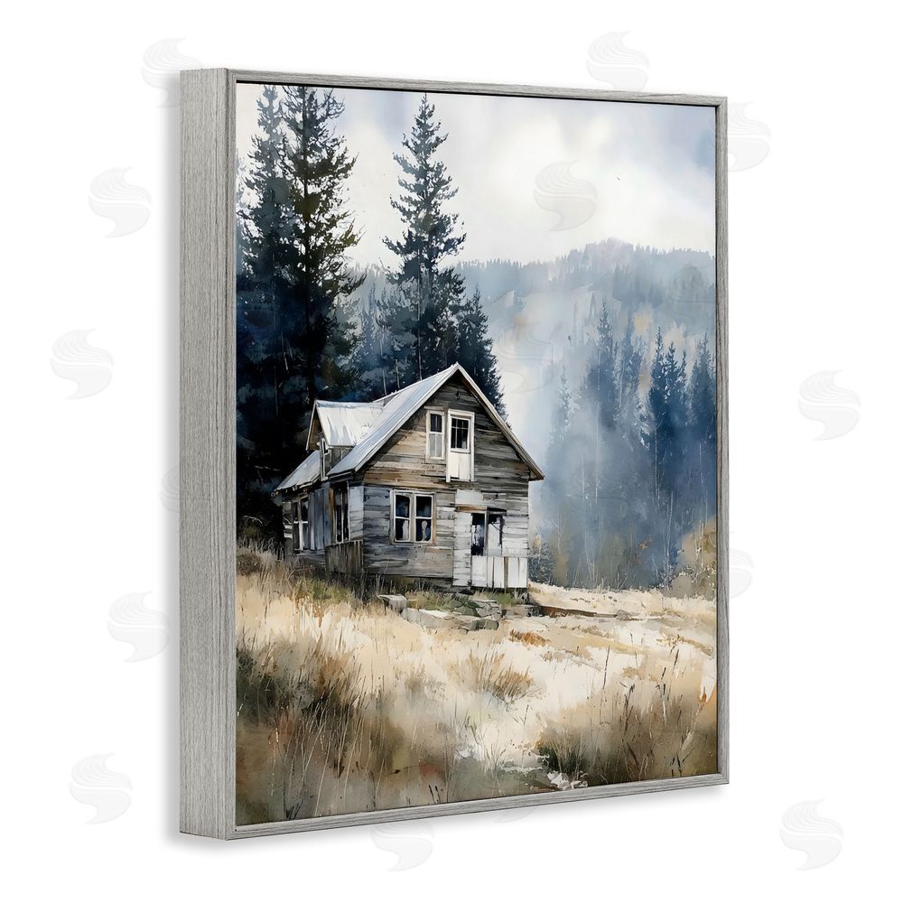 Franklyn Gregory Old Mountain House Gray Framed Giclee Wall Art