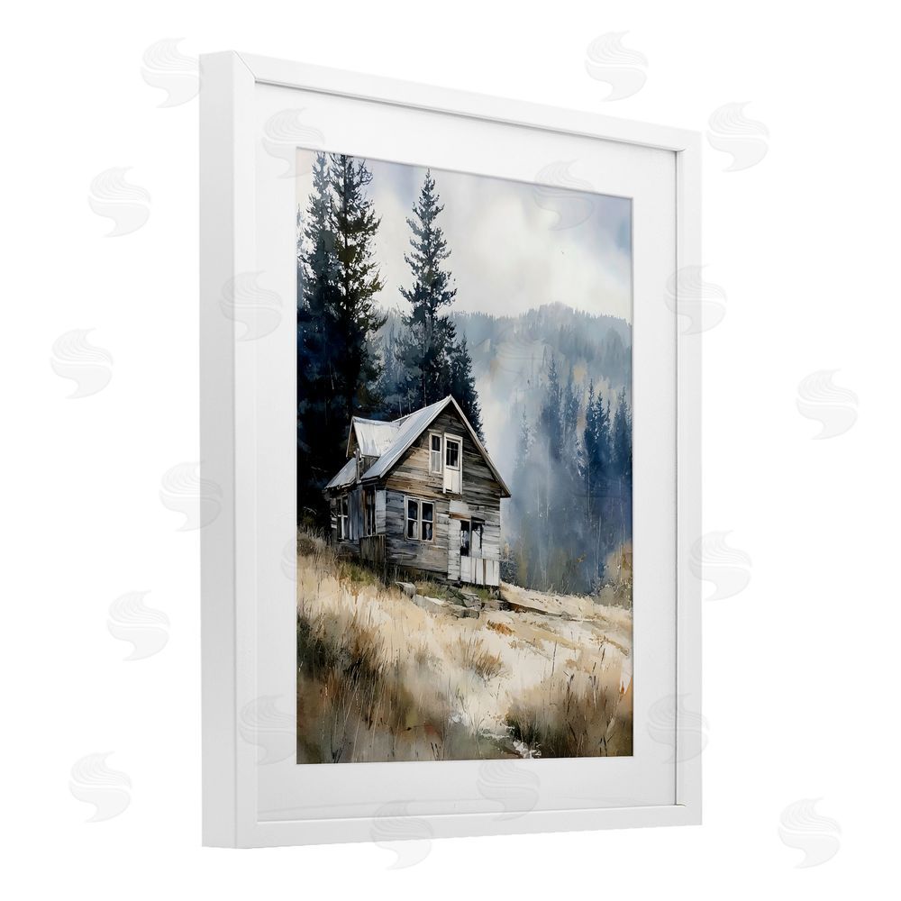 Franklyn Gregory Old Mountain House White Framed Print Under Glass Wall Art