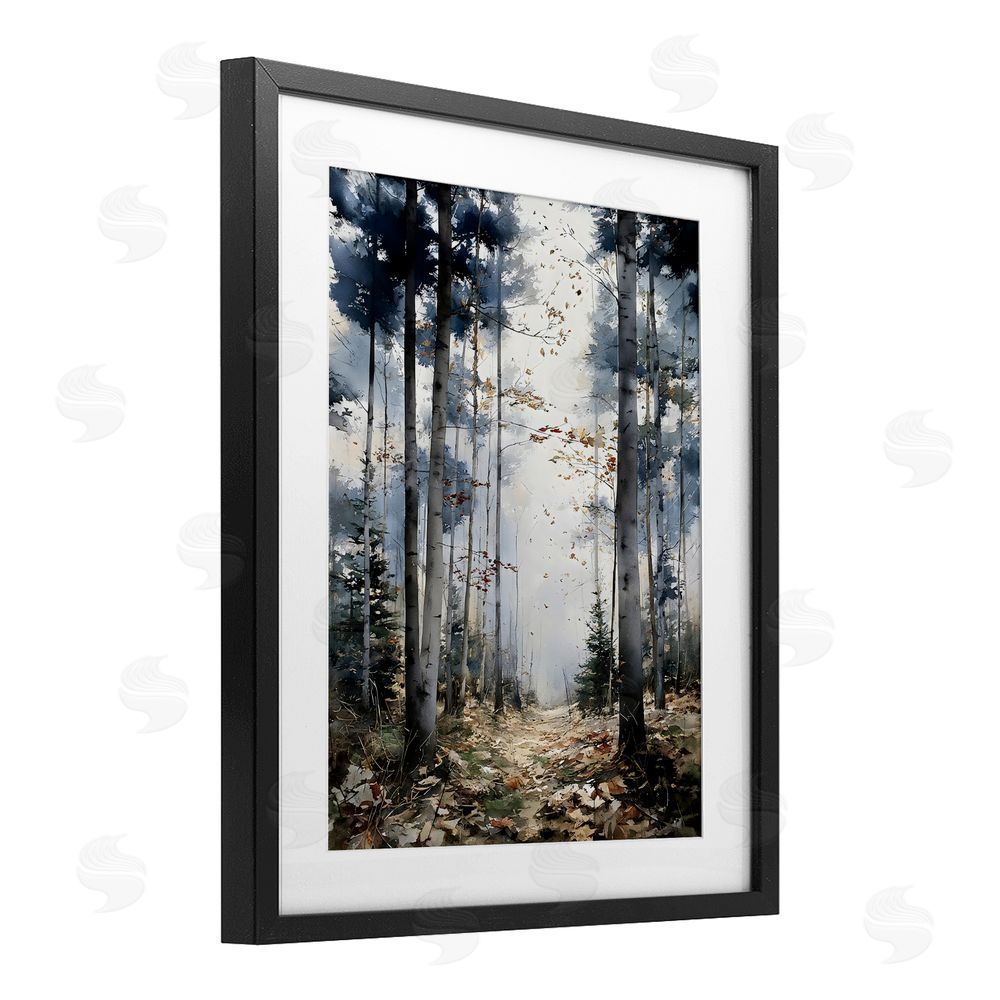 Franklyn Gregory Cold Woods Birch Forest Black Framed Print Under Glass Wall Art